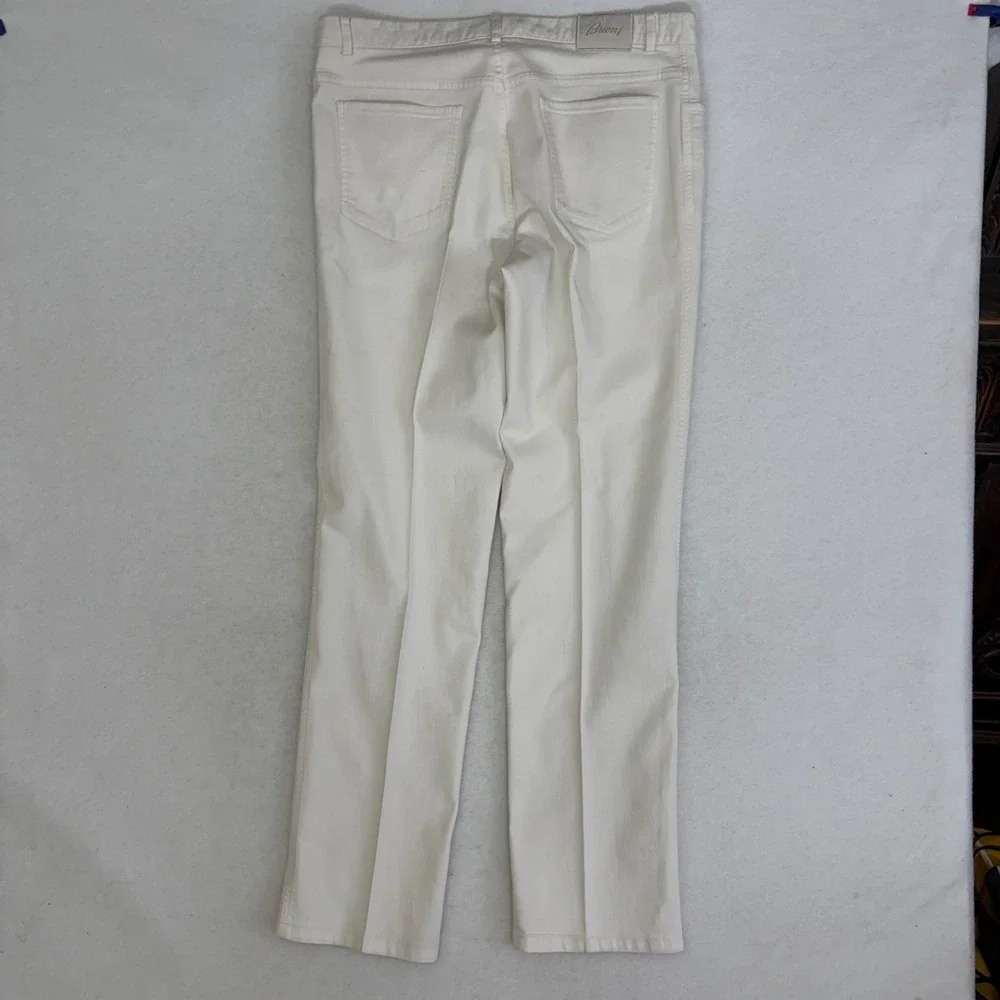 Brioni Marmolada Mens Jeans 38/33 Ecru White Cotton Stretch Denim Italy Luxury